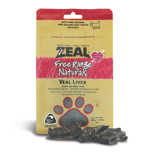 Zeal Dried Veal Liver Dog Treats - 125g