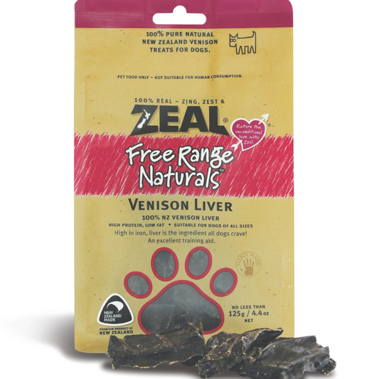 Zeal Dried Venison Liver Dog Treats - 125g