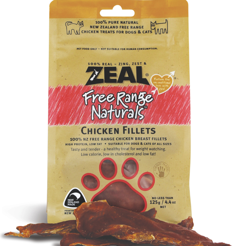 Zeal Free Range Chicken Fillets Cat & Dog Treats - 125g