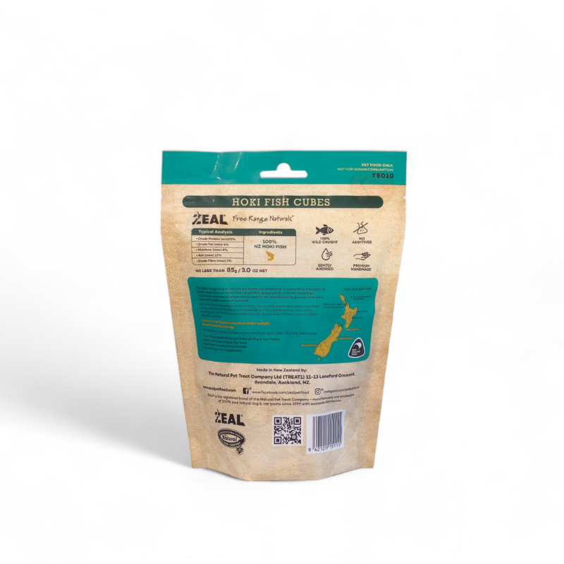 Zeal Hoki Fish Cubes Cat & Dog Treats - 85g