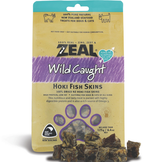 Zeal Hoki Fish Skins Cat & Dog Treats - 125g