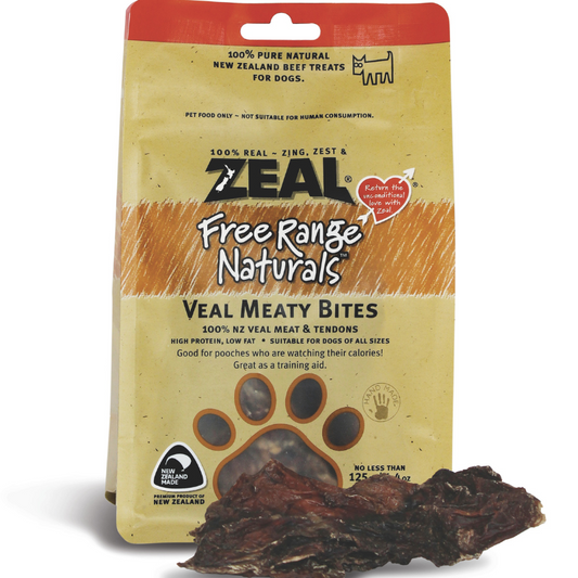Zeal Veal Meaty Bites Dog Treats - 125g