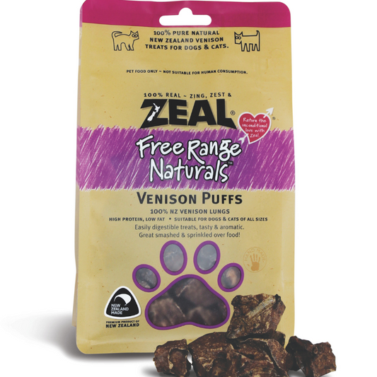 Zeal Venison Puffs Cats & Dog Treats - 85g