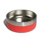 ZeeDog Tuff Bowl in Coral, a durable stainless steel dog bowl with a non-slip silicone base.