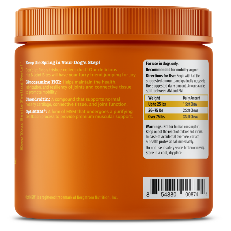 Zesty Paws Hip & Joint Bites Bacon Flavor Dog Supplement Chews - 90ct