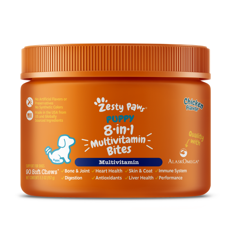 Zesty Paws Puppy 8-in-1 Bites Multivitamin Chicken Flavor Dog Supplement Chews - 90ct