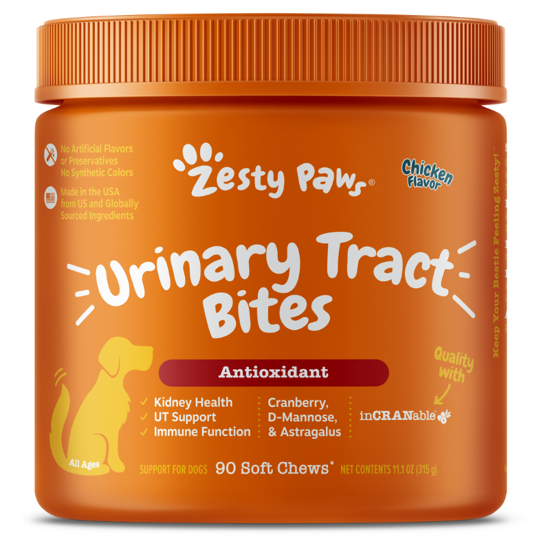 Zesty Paws Urinary Tract Bites Chicken Flavor Dog Supplement Chews - 90ct