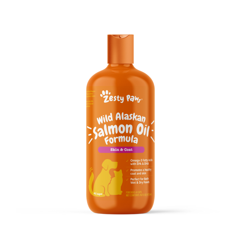 Zesty Paws Wild Alaskan Salmon Oil Supplement For Cats & Dogs [3 Sizes]