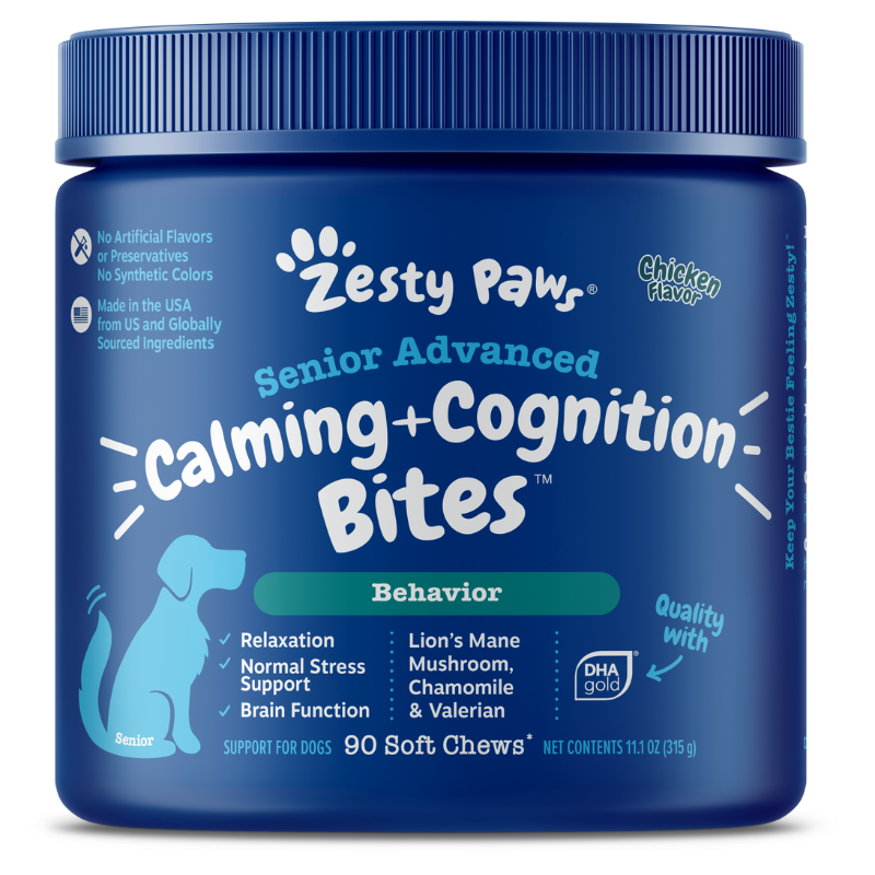 Zesty Paws Senior Advanced Cognition Bites Chicken Flavor Dog Supplement Chews - 90ct