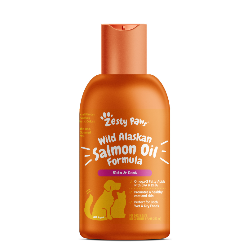 Zesty Paws Wild Alaskan Salmon Oil Supplement For Cats & Dogs [3 Sizes]
