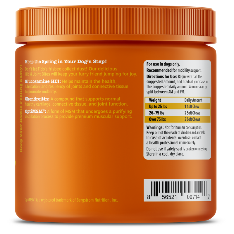 Zesty Paws Hip & Joint Bites Duck Flavor Dog Supplement Chews - 90ct