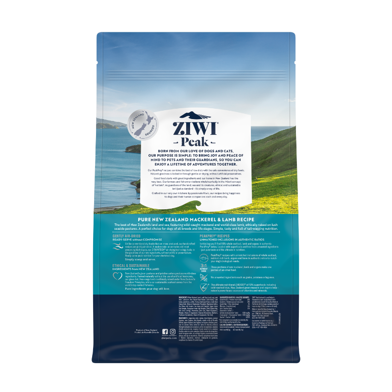 ZiwiPeak Air-Dried Mackerel & Lamb Dog Food [4 Sizes]