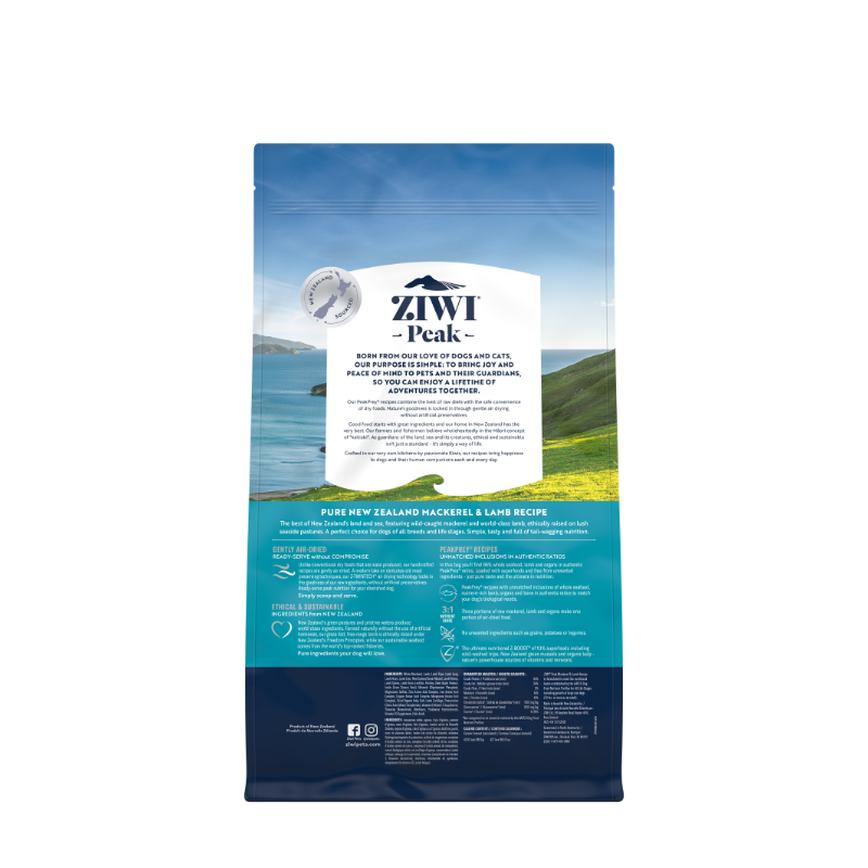 ZiwiPeak Air-Dried Mackerel & Lamb Dog Food [4 Sizes]