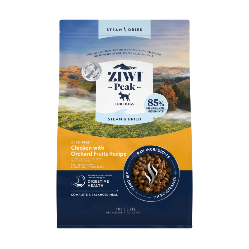 ZiwiPeak Cage Free Chicken with Orchard Fruits Recipe Steam & Dried Dog Food [3 Sizes]