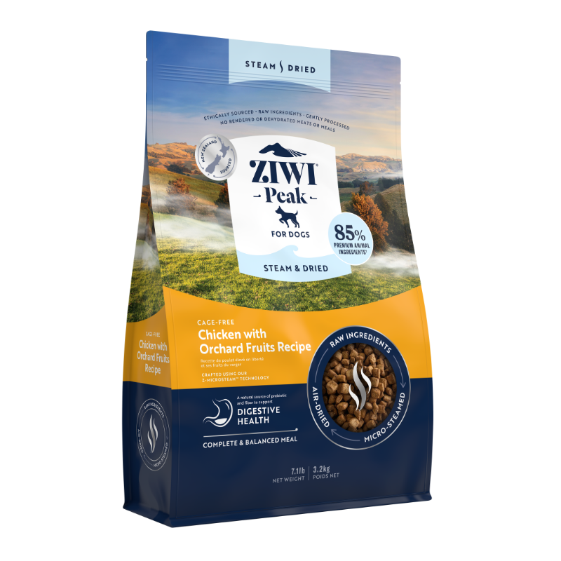ZiwiPeak Cage Free Chicken with Orchard Fruits Recipe Steam & Dried Dog Food [3 Sizes]
