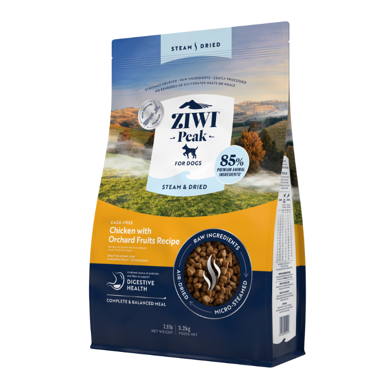 ZiwiPeak Cage Free Chicken with Orchard Fruits Recipe Steam & Dried Dog Food [3 Sizes]