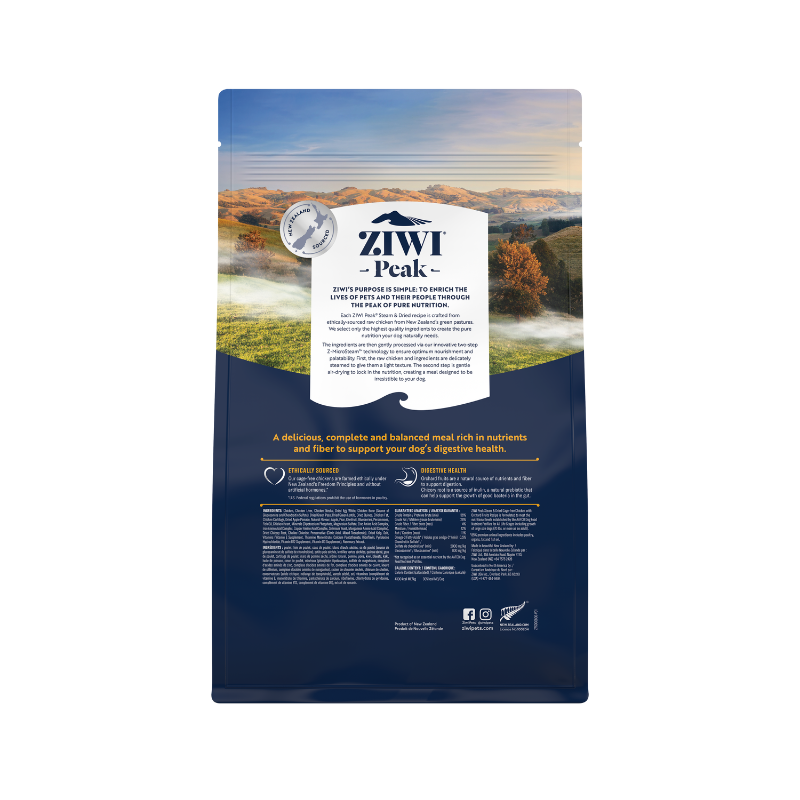 ZiwiPeak Cage Free Chicken with Orchard Fruits Recipe Steam & Dried Dog Food [3 Sizes]