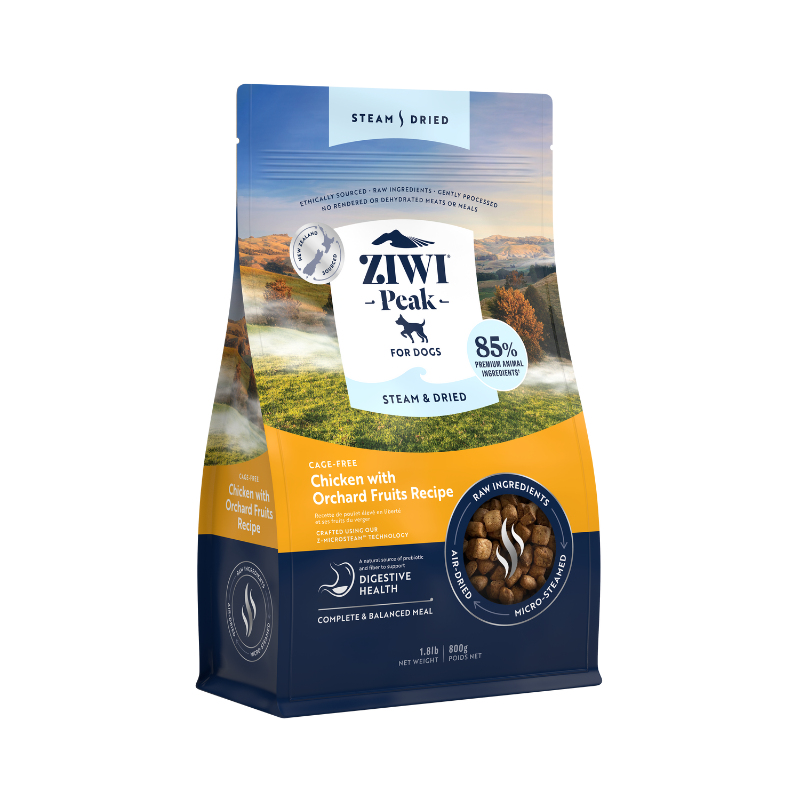 ZiwiPeak Cage Free Chicken with Orchard Fruits Recipe Steam & Dried Dog Food [3 Sizes]
