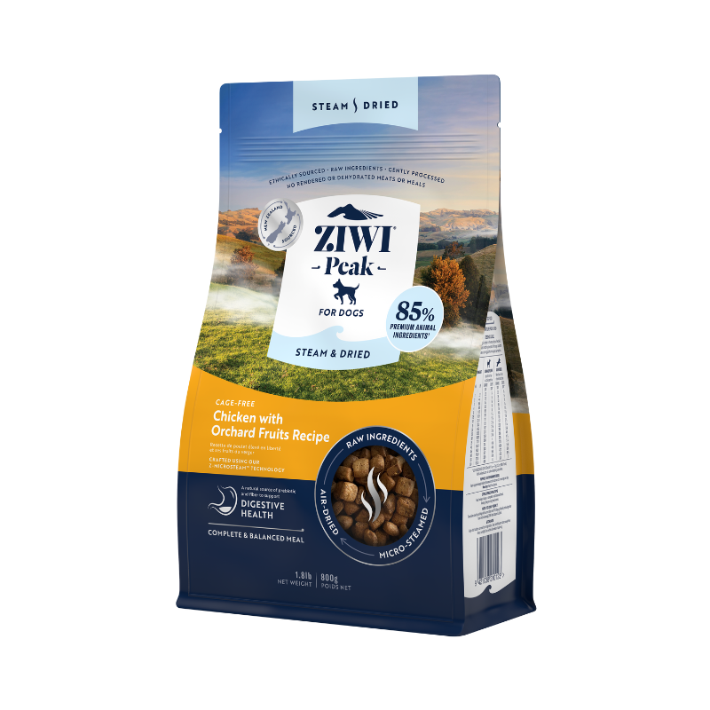 ZiwiPeak Cage Free Chicken with Orchard Fruits Recipe Steam & Dried Dog Food [3 Sizes]