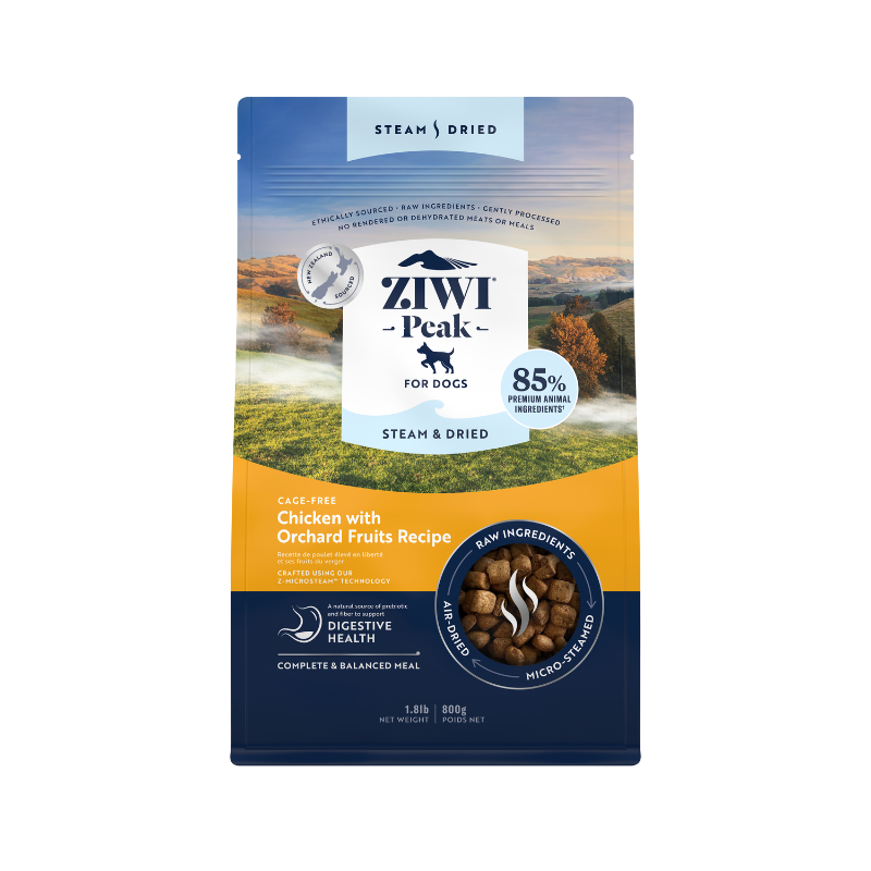 ZiwiPeak Cage Free Chicken with Orchard Fruits Recipe Steam & Dried Dog Food [3 Sizes]