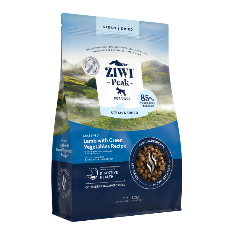 ZiwiPeak Grass Fed Lamb With Green Vegetables Recipe Steam & Dried Dog Food [3 Sizes]