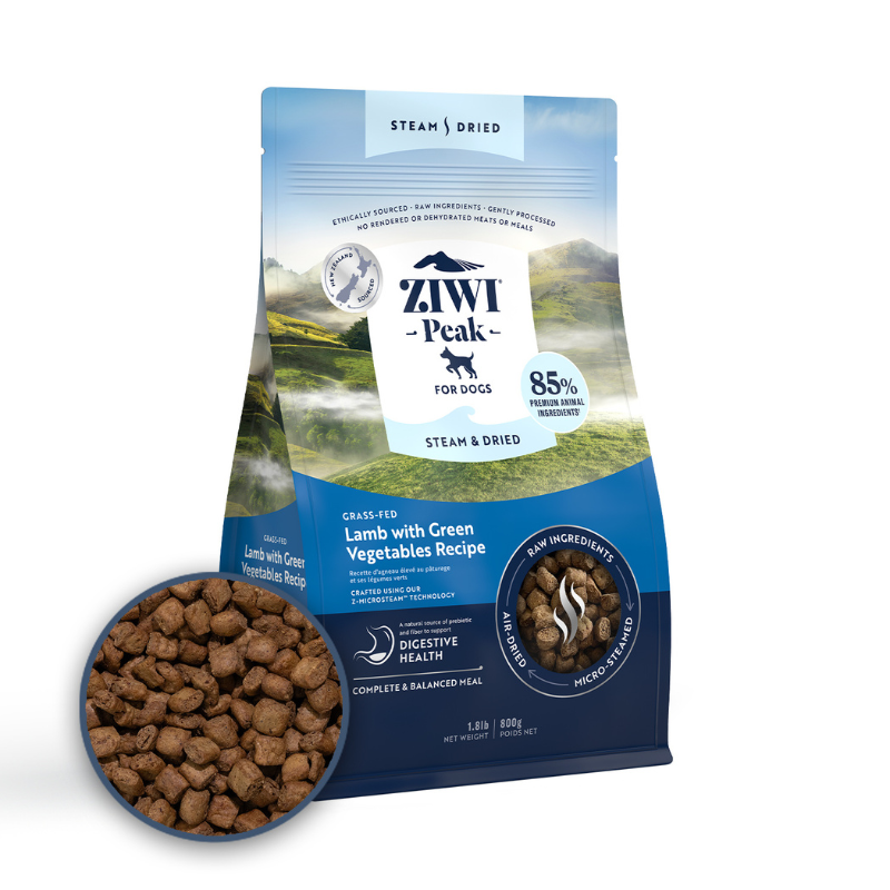 ZiwiPeak Grass Fed Lamb With Green Vegetables Recipe Steam & Dried Dog Food [3 Sizes]