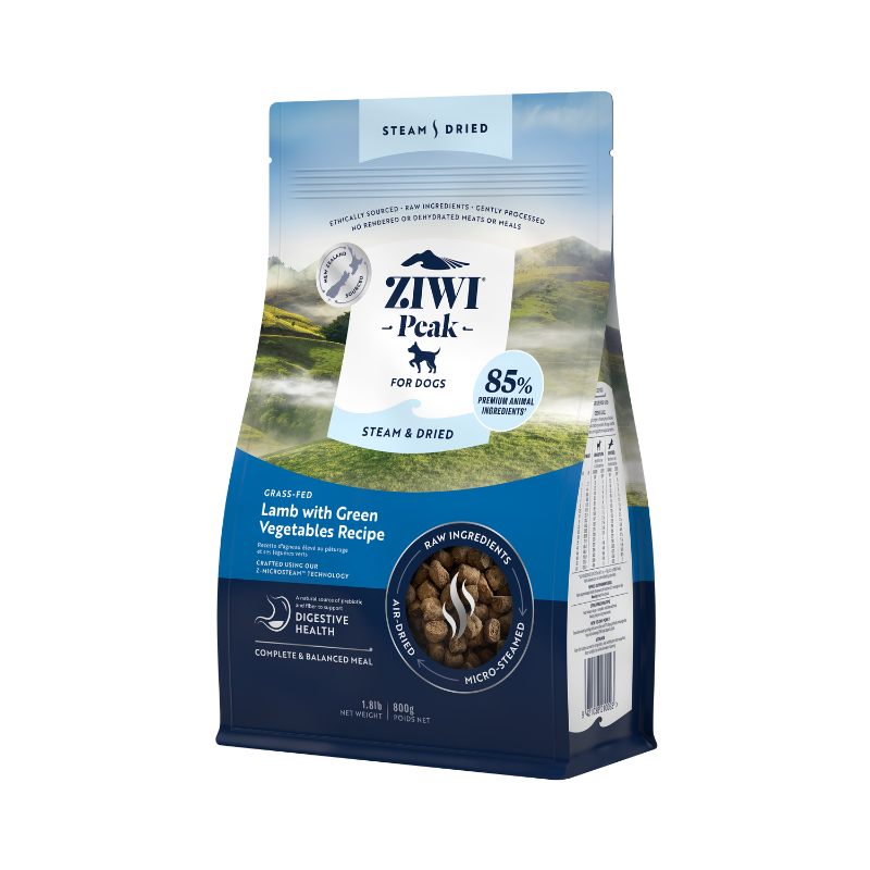 ZiwiPeak Grass Fed Lamb With Green Vegetables Recipe Steam & Dried Dog Food [3 Sizes]