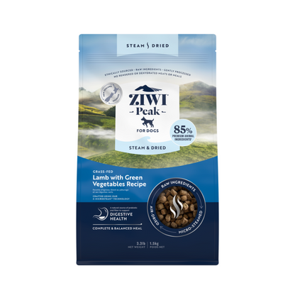 ZiwiPeak Grass Fed Lamb With Green Vegetables Recipe Steam & Dried Dog Food [3 Sizes]