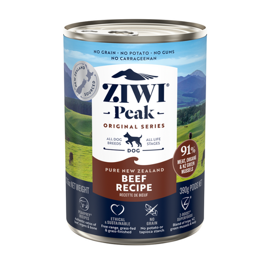 ZiwiPeak New Zealand Beef Grain-Free Canned Dog Food - 390g