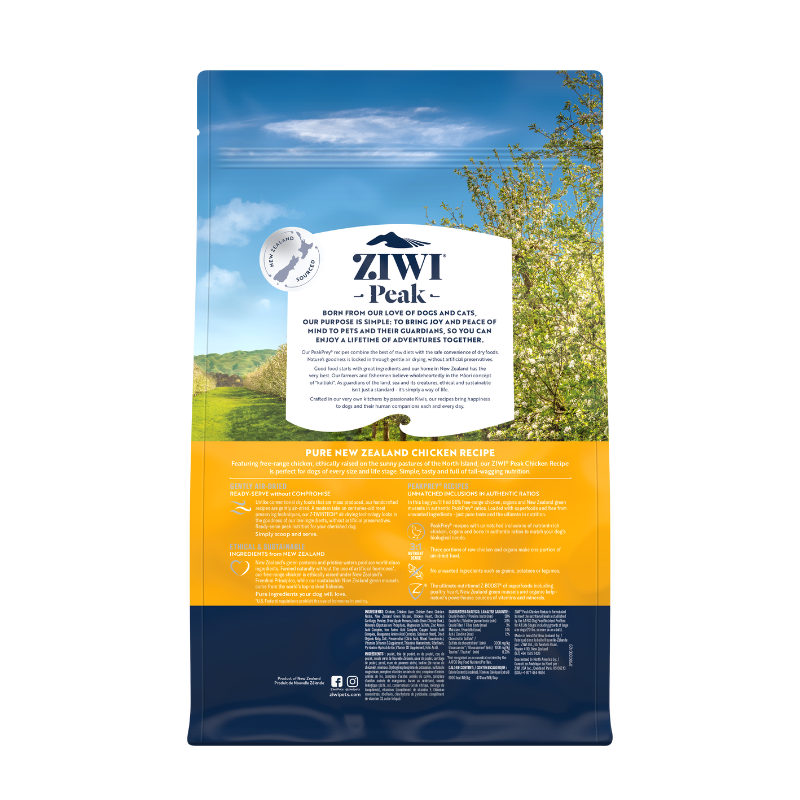 ZiwiPeak New Zealand Free Range Chicken Air Dried Dog Food [4 Sizes]