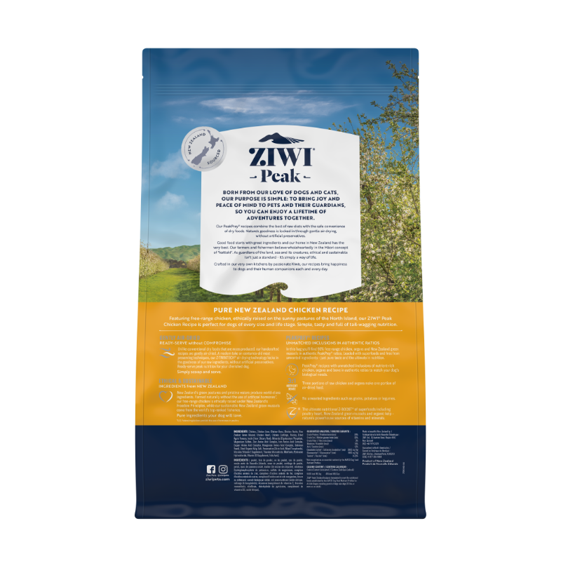 ZiwiPeak New Zealand Free Range Chicken Air Dried Dog Food [4 Sizes]