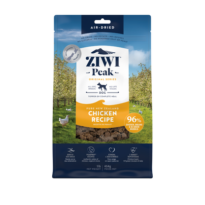 ZiwiPeak New Zealand Free Range Chicken Air Dried Dog Food [4 Sizes]