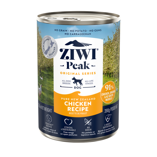 ZiwiPeak New Zealand Free Range Chicken Grain-Free Canned Dog Food - 390g