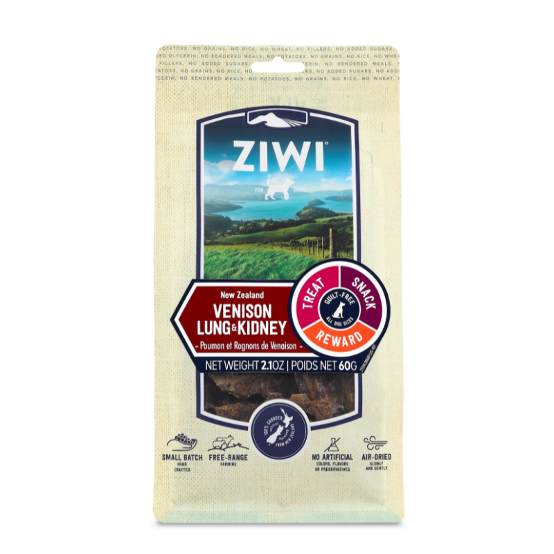 ZiwiPeak Venison Lung & Kidney Air-Dried Dog Treats - 60g