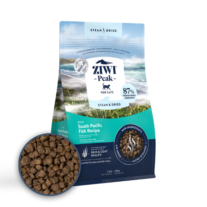 ZiwiPeak Wild South Pacific Fish Recipe Steam & Dried Cat Food [2 Sizes]