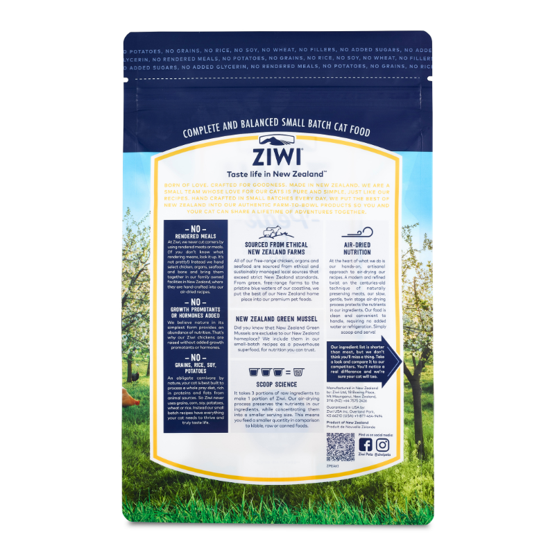 ZiwiPeak New Zealand Free Range Chicken Air Dried Cat Food [2 Sizes]