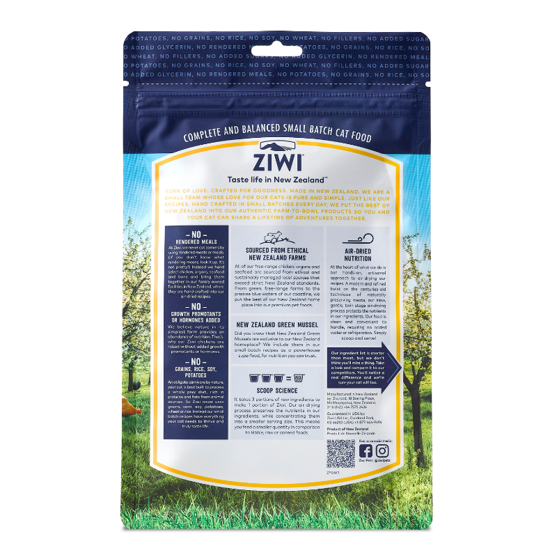 ZiwiPeak New Zealand Free Range Chicken Air Dried Cat Food [2 Sizes]