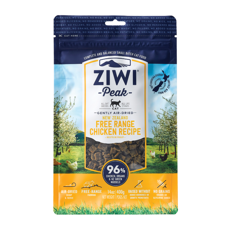 ZiwiPeak New Zealand Free Range Chicken Air Dried Cat Food [2 Sizes]