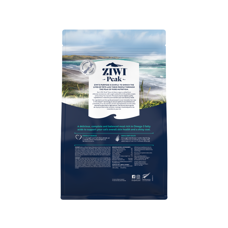 ZiwiPeak Wild South Pacific Fish Recipe Steam & Dried Cat Food [2 Sizes]