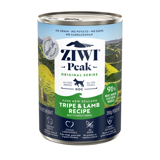 ZiwiPeak New Zealand Tripe & Lamb Grain-Free Canned Dog Food - 390g