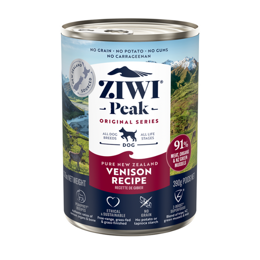 ZiwiPeak New Zealand Venison Grain-Free Canned Dog Food - 390g