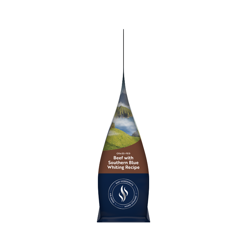 ZiwiPeak Grass Fed Beef Southern Blue Whiting Recipe Steam & Dried Cat Food [2 Sizes]