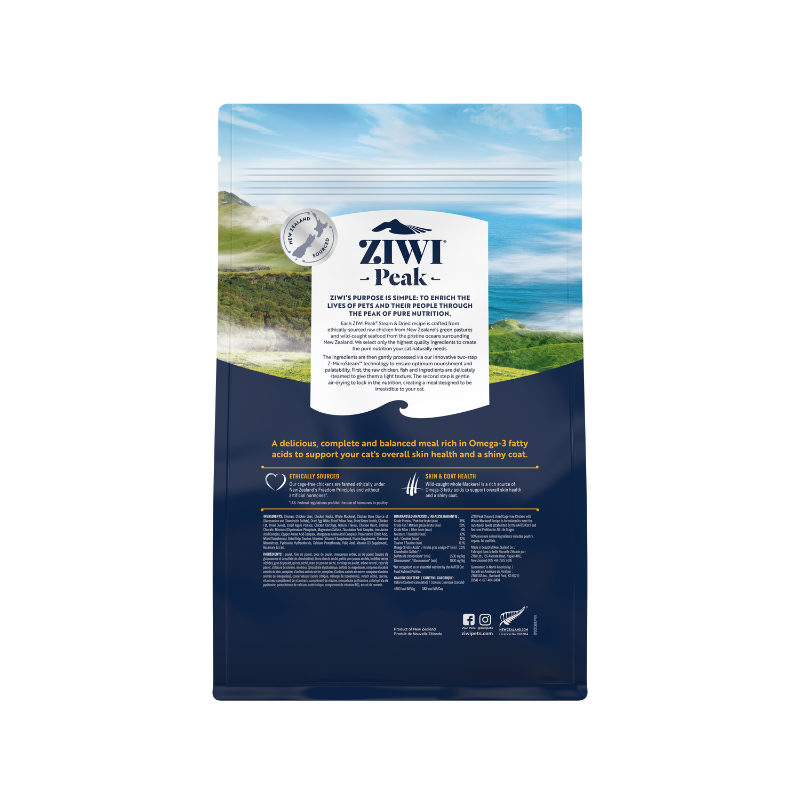 ZiwiPeak Cage Free Chicken With Whole Mackerel Recipe Steam & Dried Cat Food [2 Sizes]
