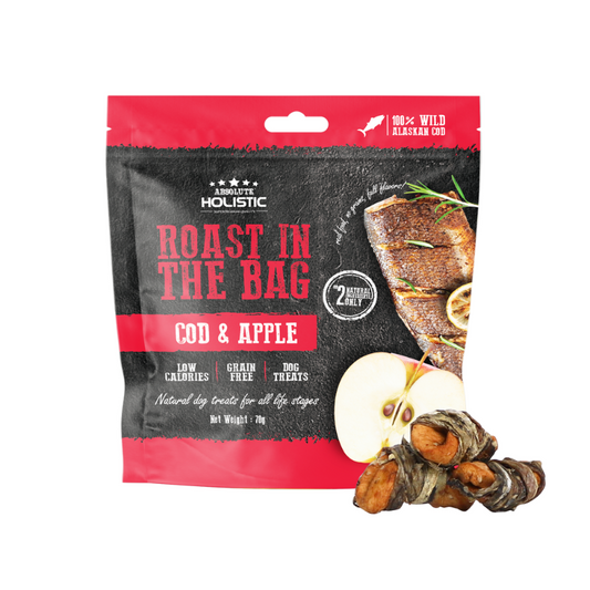 Absolute Holistic Roast In The Bag Natural Dog Treats - Cod & Apple