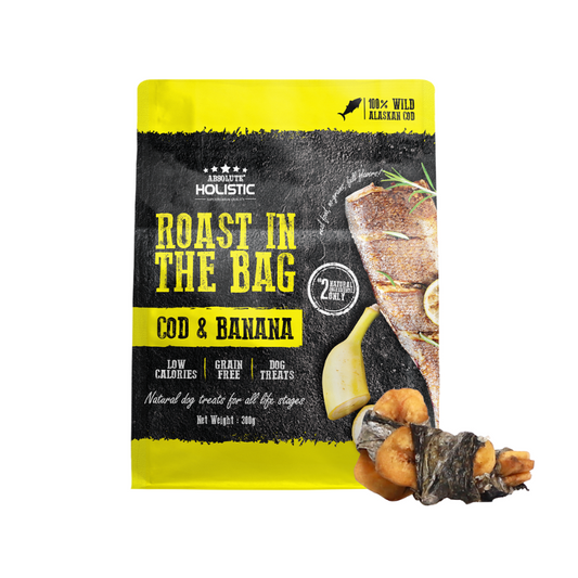 Absolute Holistic Roast In The Bag Natural Dog Treats - Cod & Banana