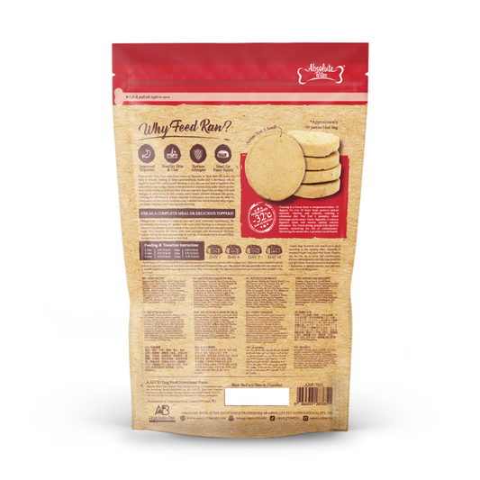 Absolute Bites Freeze Dried Raw Patties 14oz - Beef Recipe