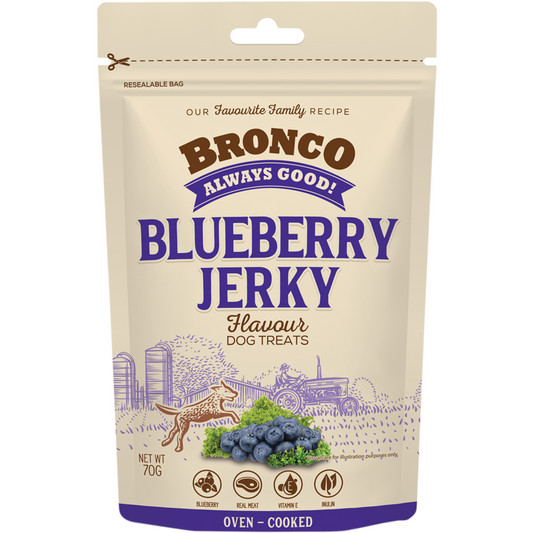 Bronco Jerky Treats Blueberry 70g