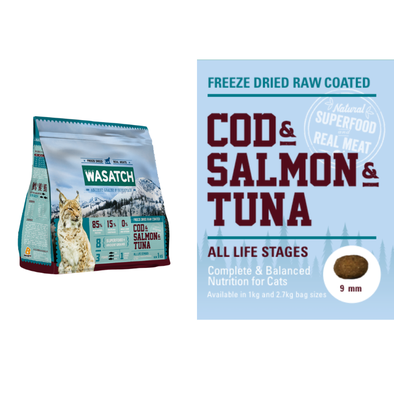 Wasatch Ancient Grain Cat - 3 Fishes (Cod, Salmon and Tuna)