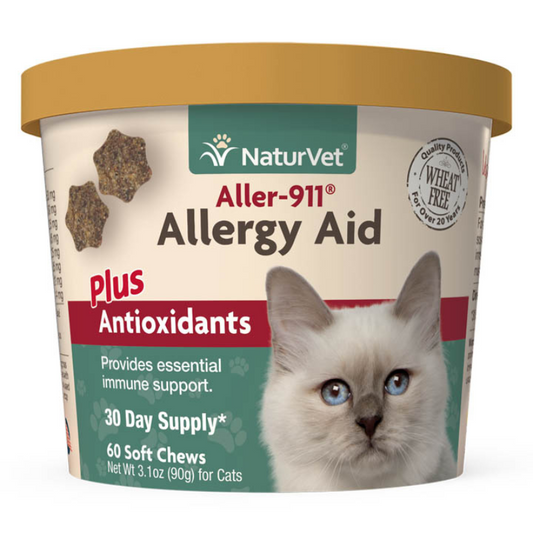 Naturvet Aller 911 Cat Allergy Aid Plus Antioxidants 60ct