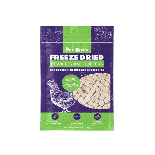 Pet Bites Freeze Dried Rewards and Toppers Chicken Mini Cubes 14g